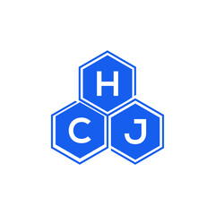 HCJ letter logo design on black background. HCJ creative initials letter logo concept. HCJ letter design. 