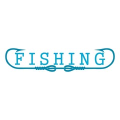 Fishing hook sign. Fishing word icon isolated on white background