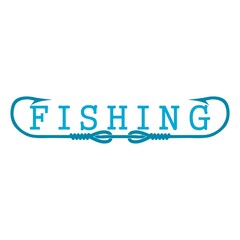 Fishing hook sign. Fishing word icon isolated on white background
