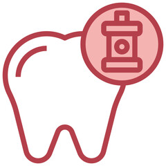 MOUTHWASH red line icon,linear,outline,graphic,illustration