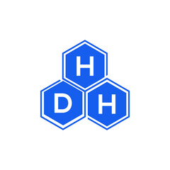 HDH letter logo design on black background. HDH  creative initials letter logo concept. HDH letter design.
