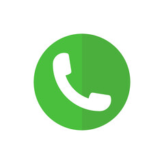 Accept phone call green flat icon