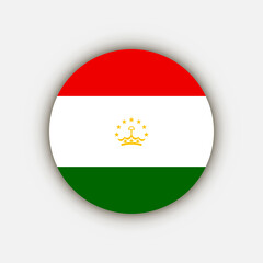 Country Tajikistan. Tajikistan flag. Vector illustration.