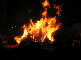 Fototapeta na wymiar Bonfire on All Saints' Day, Spain