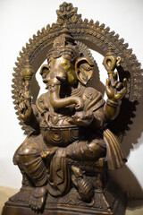 Full length copper statue of the Hindu Elephant God Ganesha. Lord Ganesha,Ganpati.