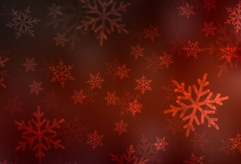Fototapeta na wymiar Dark Red vector pattern in Christmas style.