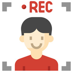 VIDEO RECORDING flat icon,linear,outline,graphic,illustration