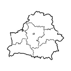 Obraz premium Belarus map of black contour curves of vector illustration