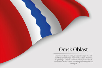 Wave flag of Omsk Oblast is a region of Russia