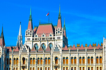 Fototapeta premium Hungarian parliament in Budapest at summer