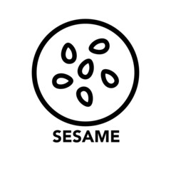 Round frame sesame icon, one of the food allergy icons set