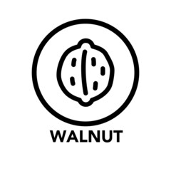 Fototapeta premium Round frame walnut icon, one of the food allergy icons set