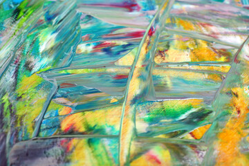 Abstract colorful acrylic paint as background, closeup view