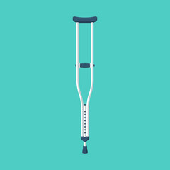 Crutches icon. Crutches made from aluminum, wood and leather.