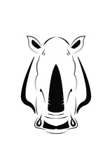 rhinoceros head on a white background. Vector illustration