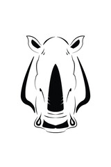rhinoceros head on a white background. Vector illustration