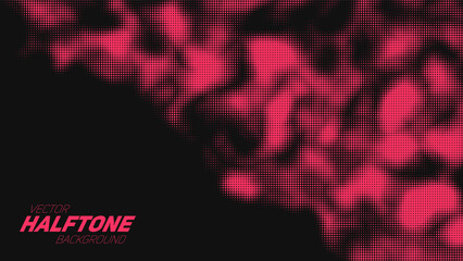 Abstract vector torn red halftone background. Scrathed dotted texture element.