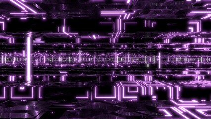 VJ トンネル 基地 未来都市 サイバー空間 紫 [別Verあり]