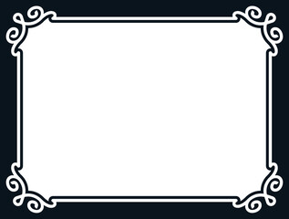 Vector horizontal frame border. Signboard or shop sign design