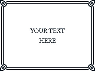 Vector horizontal frame border. Signboard or shop sign design