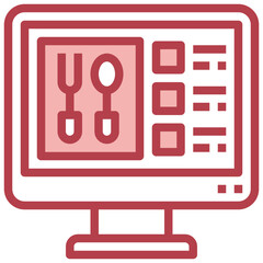 ORDER FOOD red line icon,linear,outline,graphic,illustration