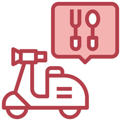 SCOOTER red line icon,linear,outline,graphic,illustration
