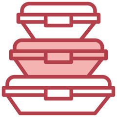 TUPPER red line icon,linear,outline,graphic,illustration