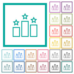Naklejka premium Ranking outline flat color icons with quadrant frames