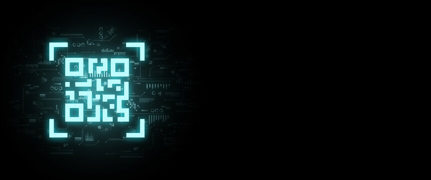 QR code concept. Holographic copy space icon