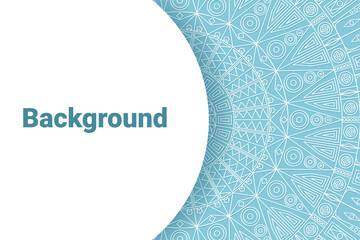 Blue abstract background. Mandala, ethnic style.