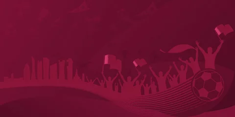 Fotobehang Creative template design for World Cup Qatar 2022, Football Background for banner, card, website, vector illustration. © Dapitart