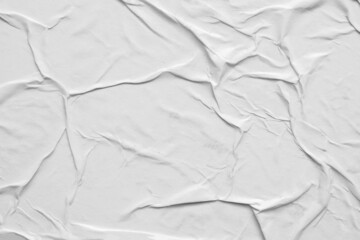 Blank white crumpled and creased paper poster texture background