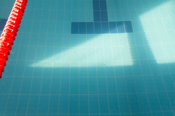 The light of the Rembrandt Triangle in the pool with clear water in the hotel.
