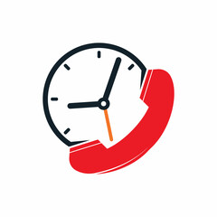 Call time vector logo design template. Support and service logo concept.
