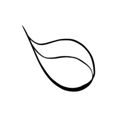 Hand drawn forest leaf, branch. Vector illustration for  card, home decor. 
Isolated on white backdrop. 