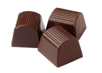 Chocolate sweets on a white background