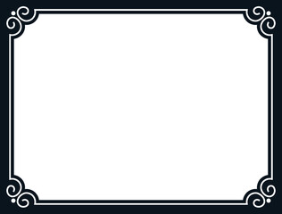 Vector background with border frame. Rectangular horizontal billboard, web banner, card, plaque, signboard, sticker or label