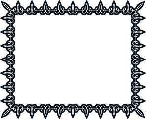 Vector background with ornate border frame. Simple rectangular horizontal billboard, web banner, card, plaque, signboard, sticker or label