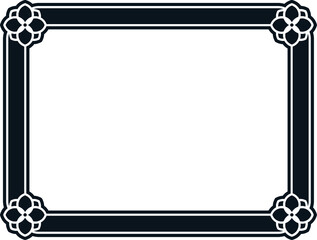 Vector background with ornate flowers border frame. Rectangular horizontal billboard, web banner, card, plaque, signboard, sticker or label