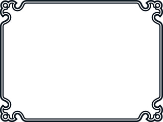 Vector background with border frame. Rectangular horizontal billboard, web banner, card, plaque, signboard, sticker or label