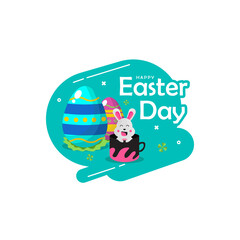 Happy easter day label template design