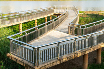 walkway in the modern city