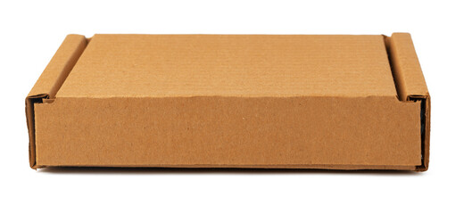 Brown cardboard box isolated on white background