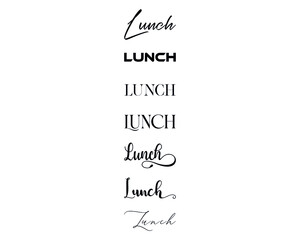 Lunch in the 7 different creative lettering style
