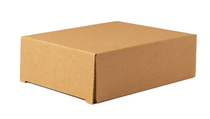 Brown cardboard box isolated on white background