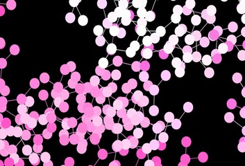 Dark Pink vector backdrop with artificial intelligence data.