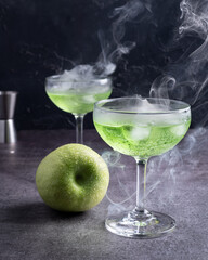 Apple Drink cocktail with fresh Green apple 