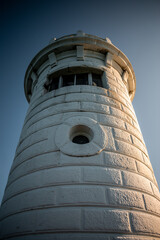 An old lighthouse from a low angle