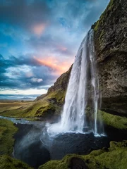 Tuinposter Seljalandsfoss waterfall early in the morning in Iceland © F.C.G.