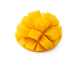 Beautiful delicious mango isolated on white table background.